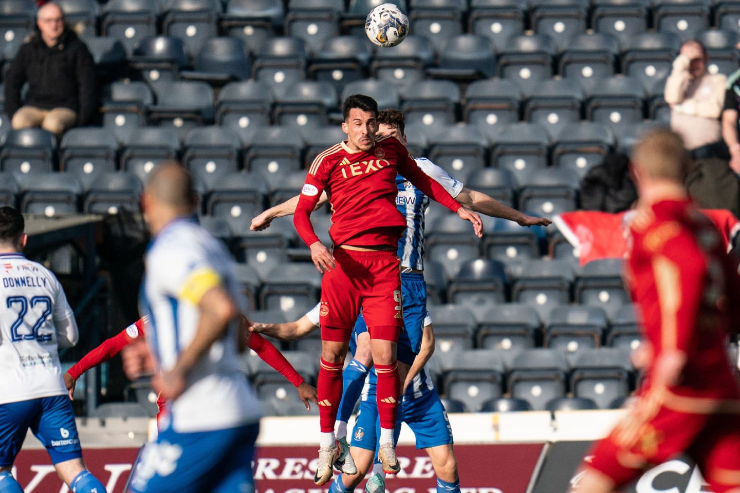 Aberdeen's Bojan Miovski in action during the 2-0 loss to Kilmarnock.