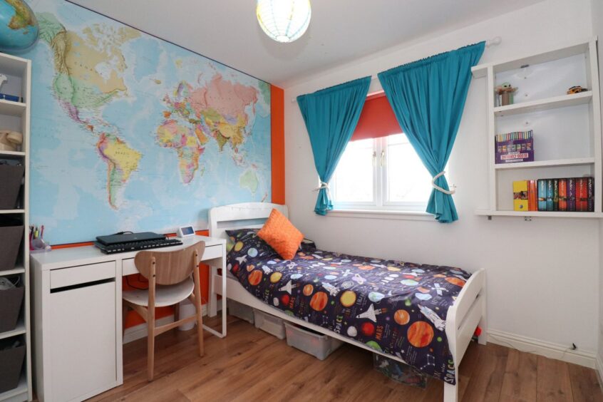 A colourful kids room in the Kintore home after the renovation