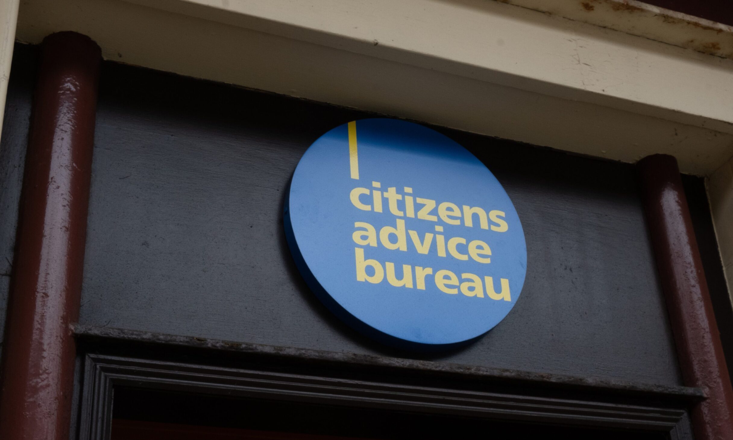 Citizens Advice Bureau sign above the door.