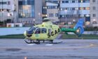 The air ambulance transported the patient to the Royal Children's Hospital Aberdeen. Image: DC Thomson.