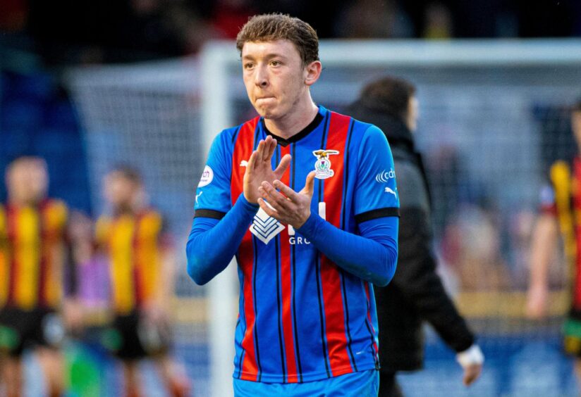 Caley Thistle's Nathan Shaw looks dejected after the 3-3 draw against Partick Thistle.
