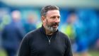 Kilmarnock manager Derek McInnes leads his team against former club Aberdeen at Rugby Park. Image: SNS.