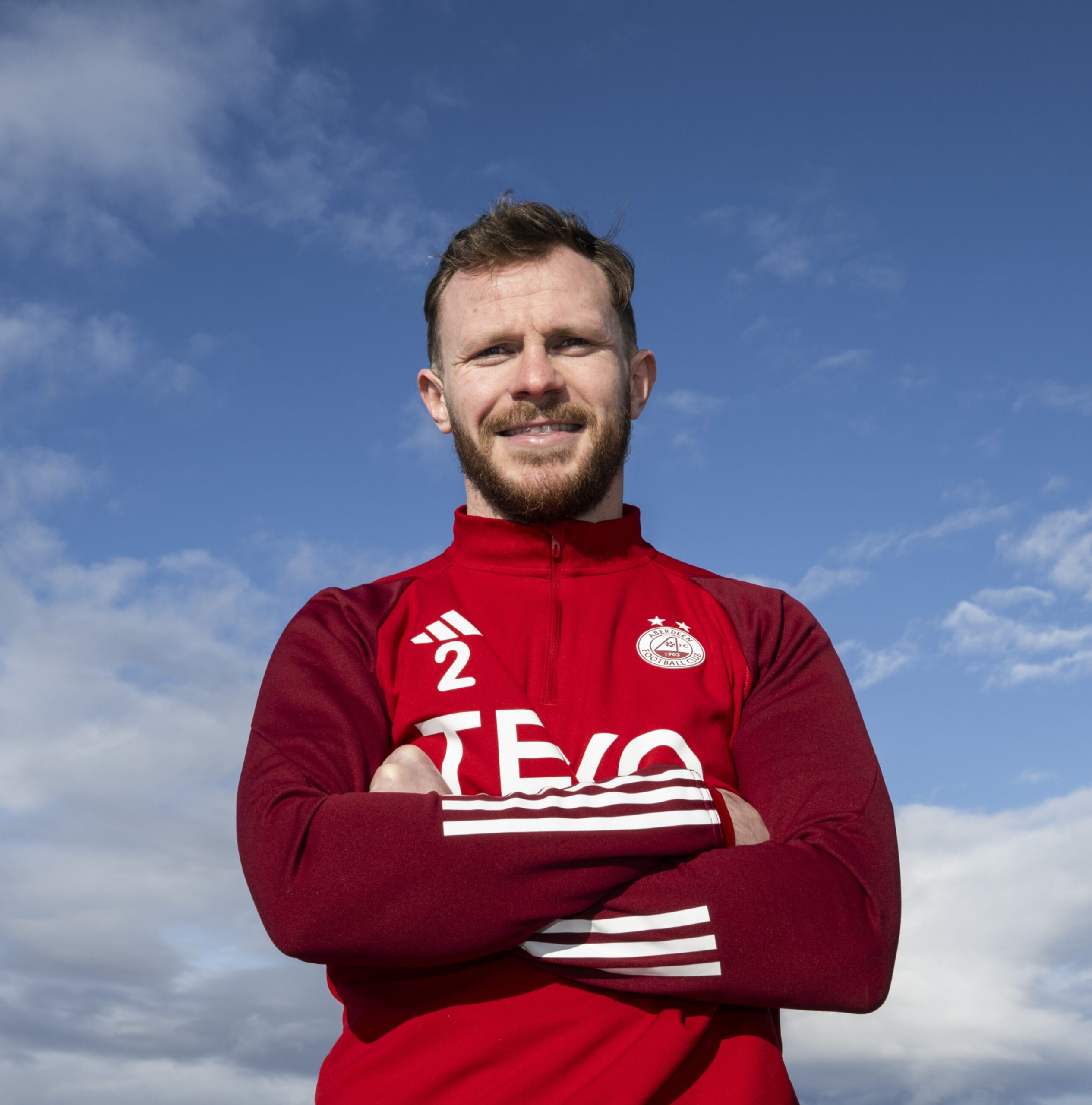 ABERDEEN, SCOTLAND - FEBRUARY 27: Nicky Devlin during an Aberdeen press conference at Cormack Park, on February 27, 2024, in Aberdeen, Scotland. (Photo by Paul Devlin / SNS Group)