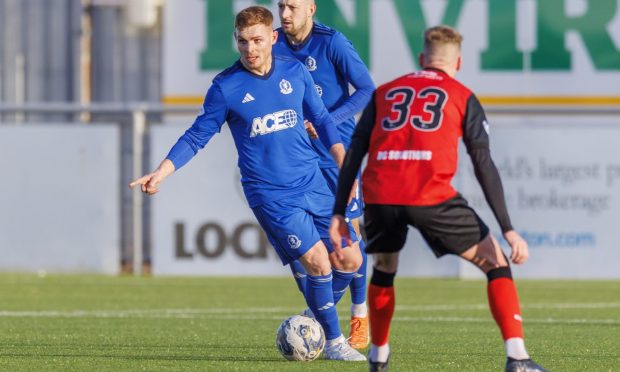 Cove's Fraser Fyvie during the SPFL League 1 game between Cove Rangers FC and Annan Athletic FC at Balmoral Stadium, Aberdeen, Scotland, on Saturday 24th February 2024 ( Photo by Dave Cowe )