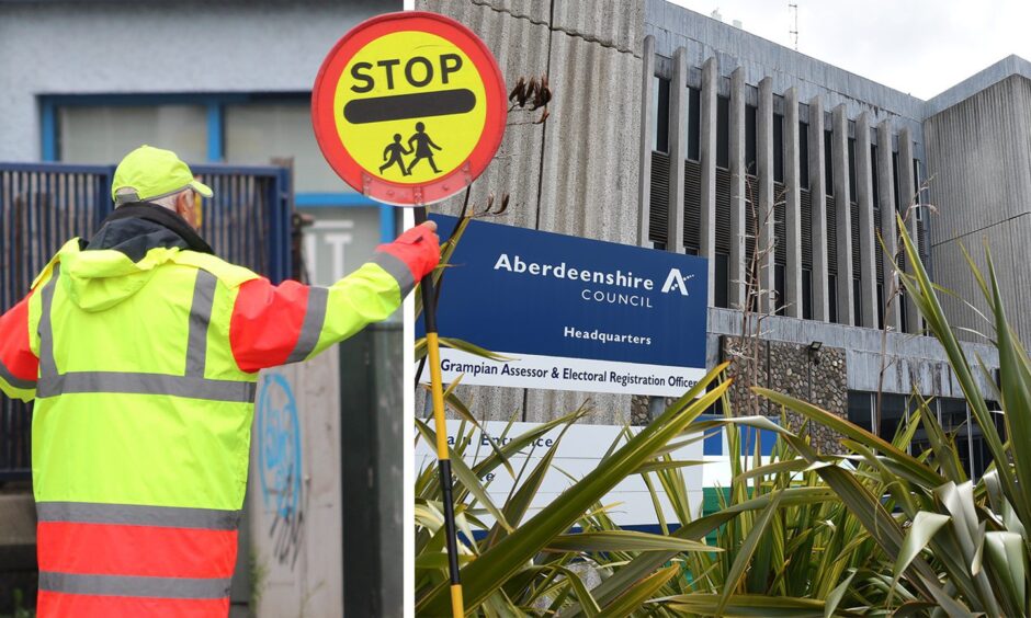 Aberdeenshire school crossing patrollers and Woodhill House.