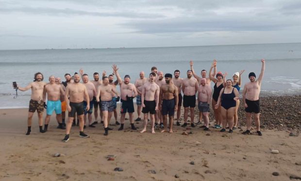 The Baltic Boys meet every Sunday morning for cold water dips at Aberdeen Beach.