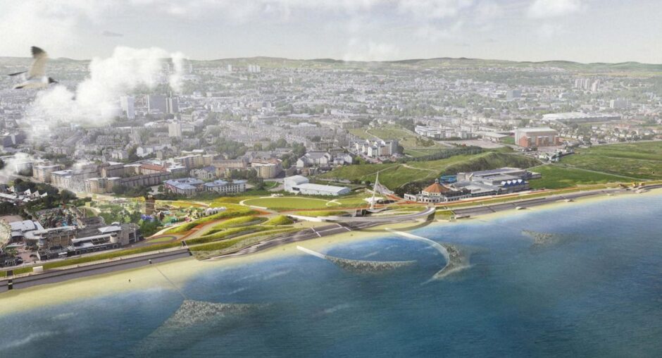 Design image of the proposed Aberdeen beach boardwalk.