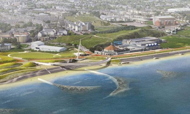 Design image of the proposed Aberdeen beach boardwalk.