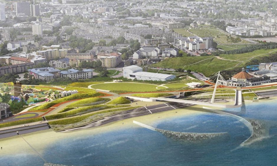 Work has officially begun on the multi-million-pound makeover of Aberdeen beach: Aberdeen City Council.