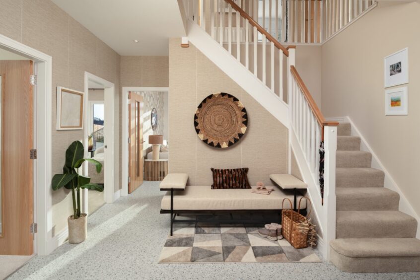 Foyer inside Cala Homes' showhome at Burnland Meadows, Westhill.