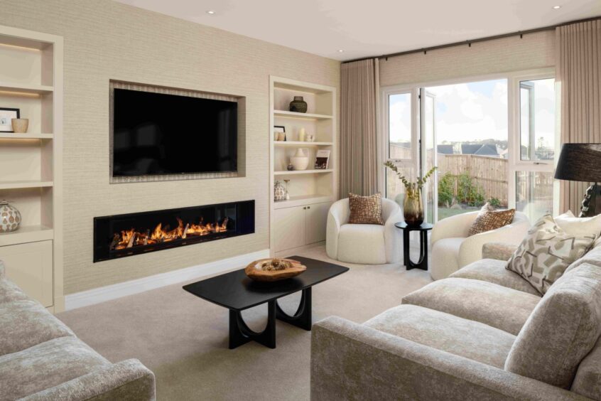 Lounge area within the showhome at Burnland Meadows, Westhill.