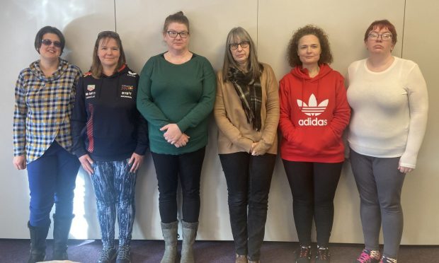 Parents across Aberdeenshire, like these in Inverurie, have been left both angry and anxious over the removal of speech and language therapy in schools. Image: DC Thomson/Calum Petrie