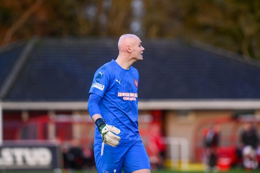 Goalie Logan Ross in action for Brora Rangers during a loan spell last season. 