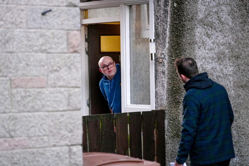 Aberdeen taxi driver William Cameron speaking to The P&J on his doorstep on Wednesday. Image: Darrell Benns/DC Thomson