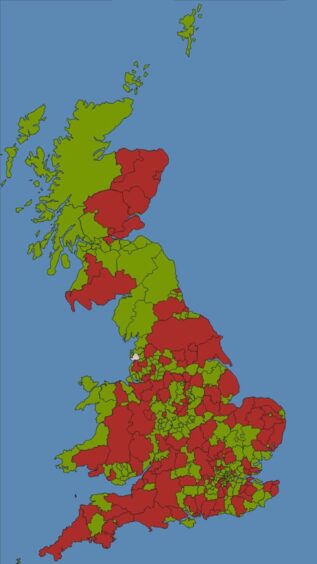 Map showing where exotic animals live privately in the UK