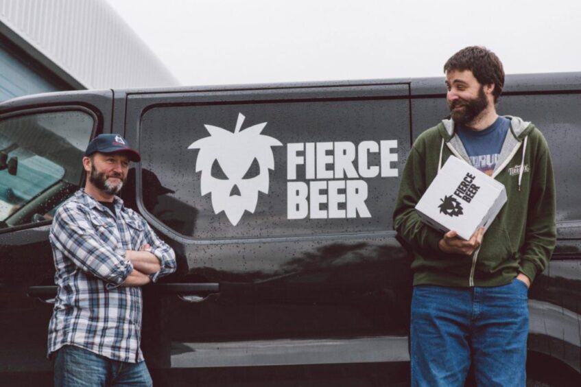 Dave Grant next to a Fierce Beer van.