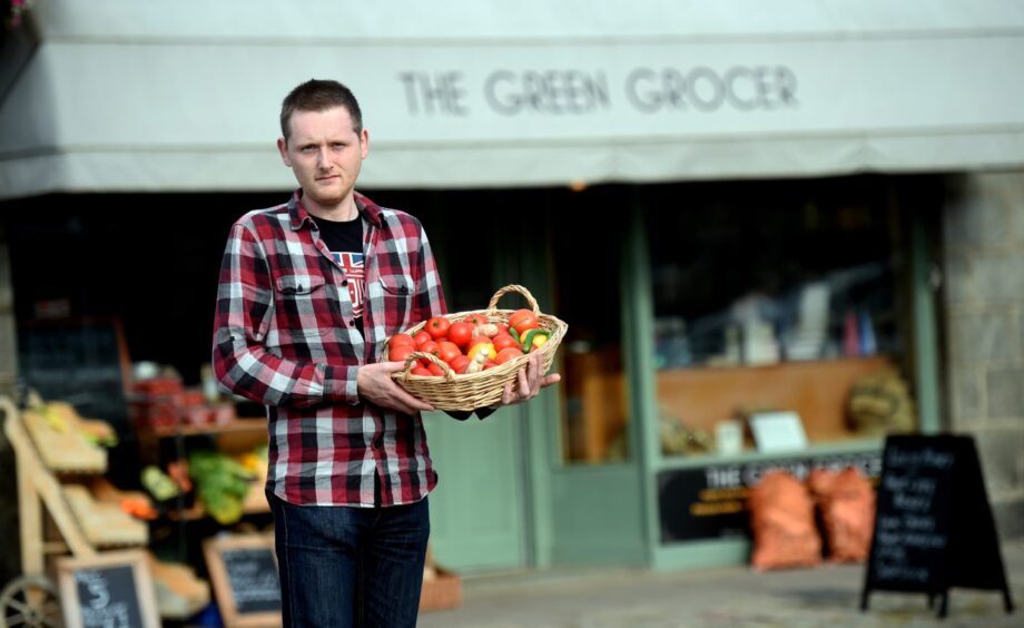 John Sorrie, owner of The Green Grocer in Inverurie. 