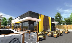 An artist impression of the proposed new McDonald's restaurant that has been approved for Ellon