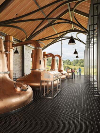 Artist's impressions of the stillhouse proposed for Ferintosh.