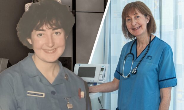 Maggie Macleod, who has spent four decades in the NHS, recently returned as a midwife in Dr Gray's Hospital in Elgin. Image: Jason Hedges/DC Thomson