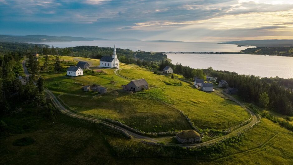 A view of Baile nan Gàidheal (Highland Village Museum) in Nova Scotia.