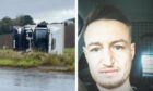 James Thouless crashed his lorry into a field. Image: Facebook