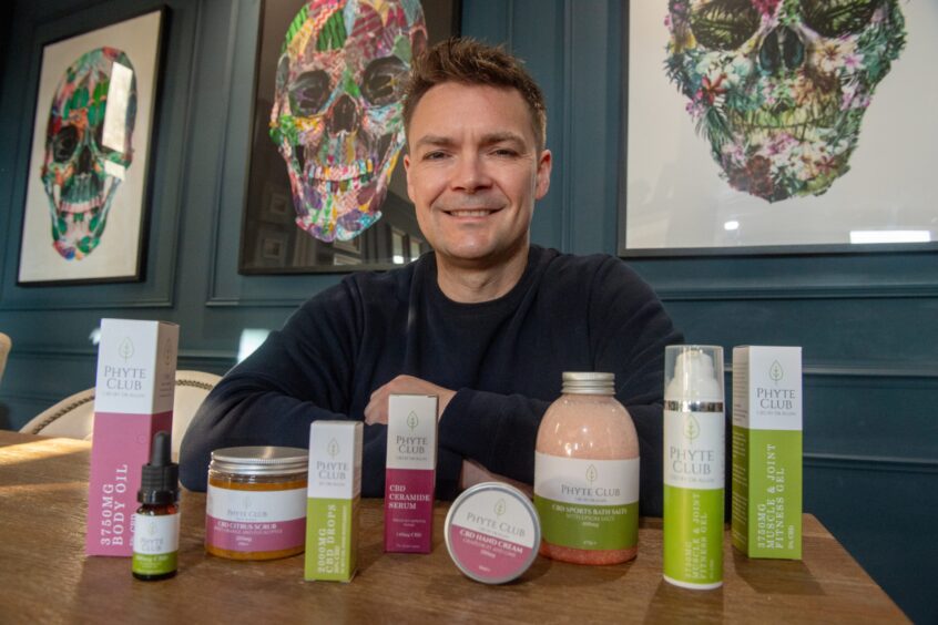 Aberdeen doctor Lee Allen with some of his CBD products