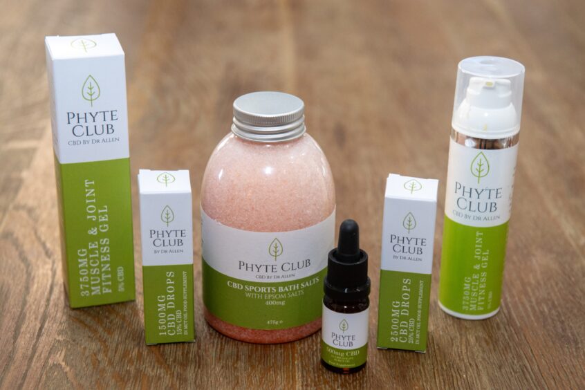 A range of CBD products sold by Aberdeen doctor Lee Allen