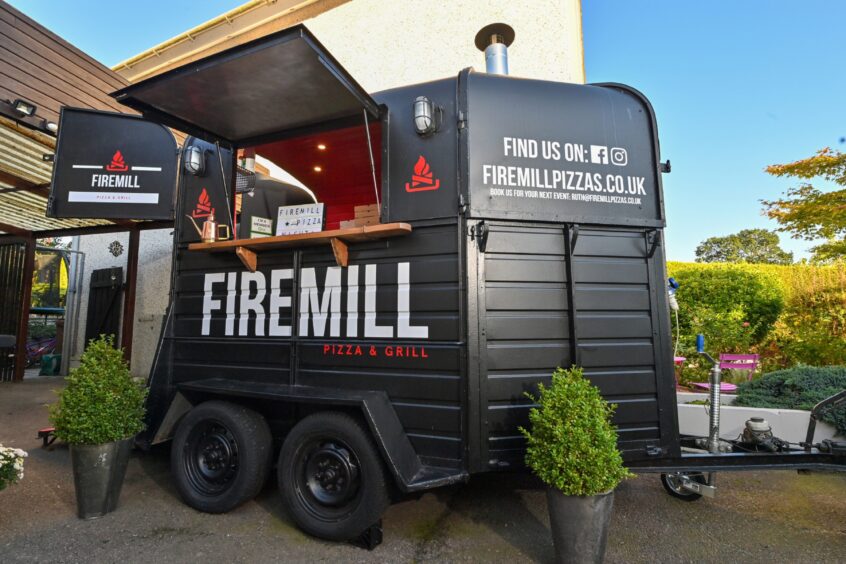 Exterior of Firemill Pizzas trailer.