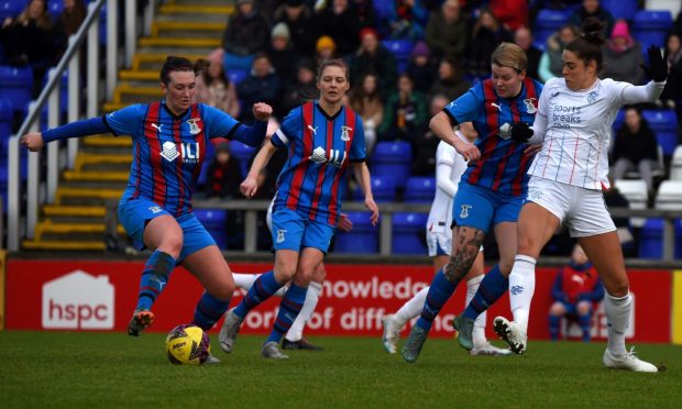Caley Thistle Women in action in the Scottish Cup against Rangers.