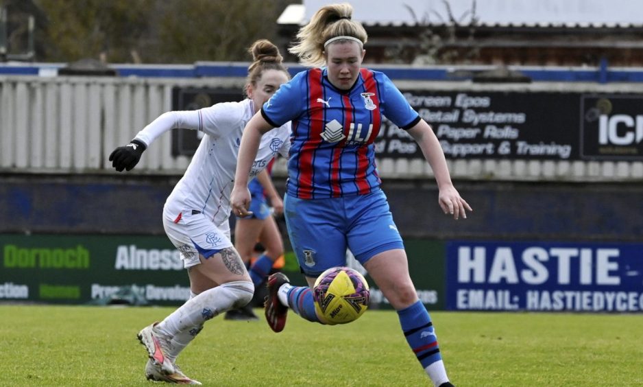 Kayleigh Mackenzie in action for Caley Thistle Women before she sustained a knee injury.