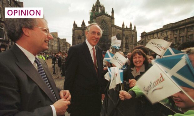 Scotland's inaugural first minister Donald Dewar during celebrations for the opening of the Scottish parliament in 1999. Image: Jeremy Sutton Hibbert/Shutterstock