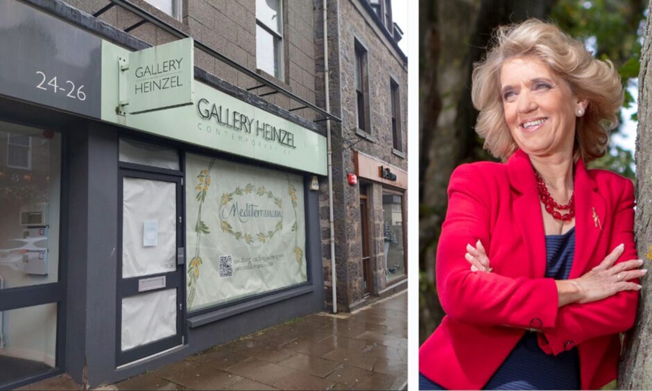 Picture shows the site of the new Mediterranean restaurant on Thistle Street on the left and Jeanette Forbes on the right.