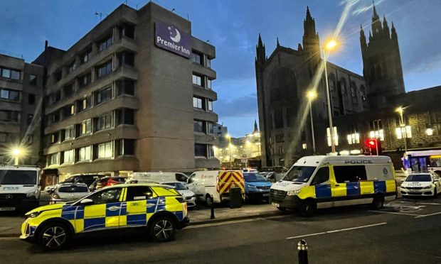 Police and ambulance services at Premier Inn. Image: Ben Hendry.