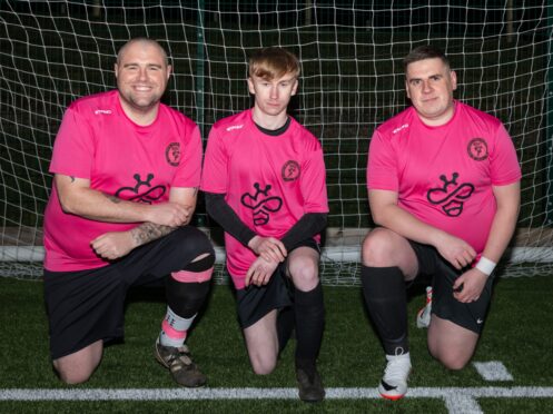 Jamie Alexander, Dale Farquhar and Craig Younie speak about how Moray Health Football Club has helped them.  Image: JASPERIMAGE