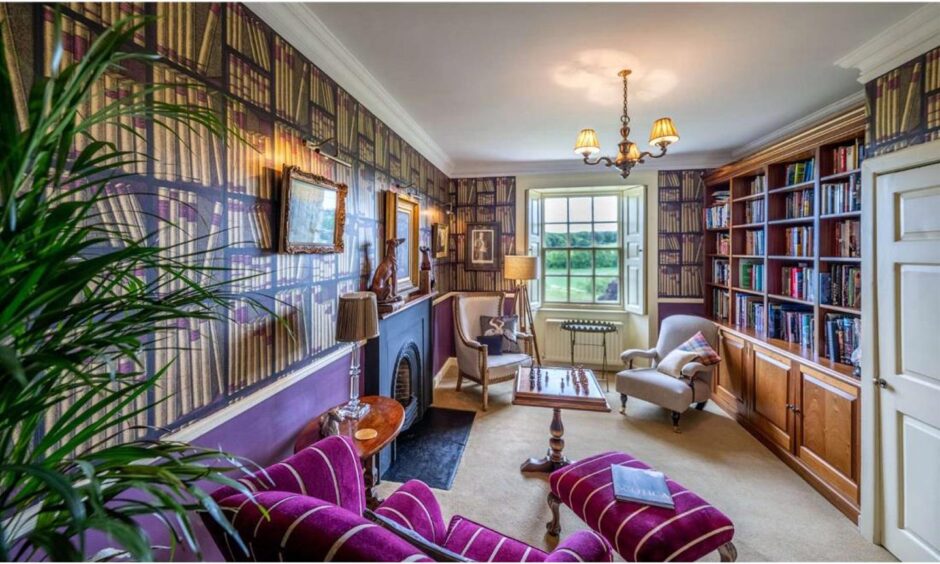 Library at the Insch mansion.