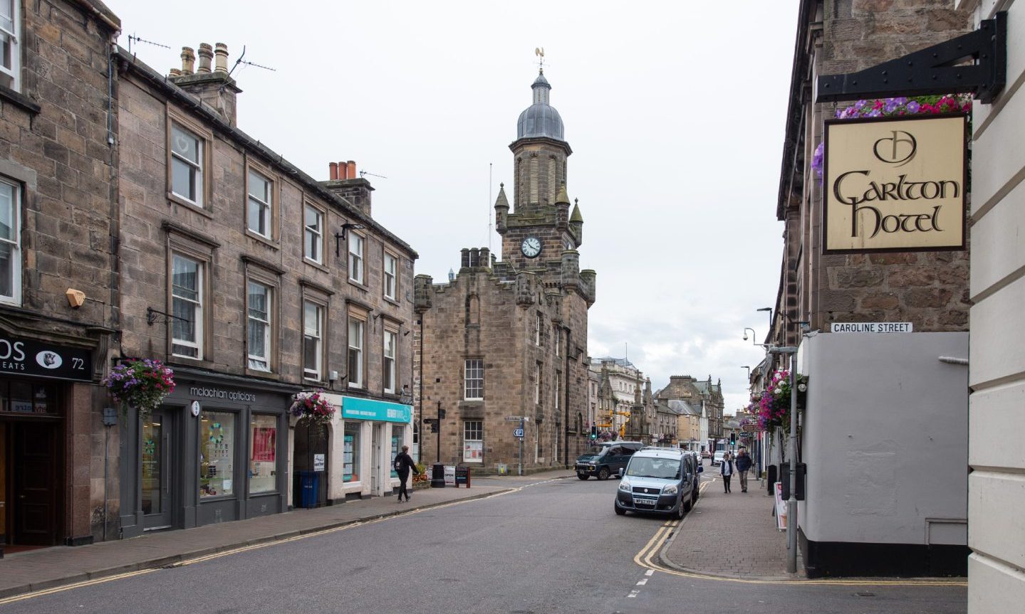 View looking down Forres High Street. 