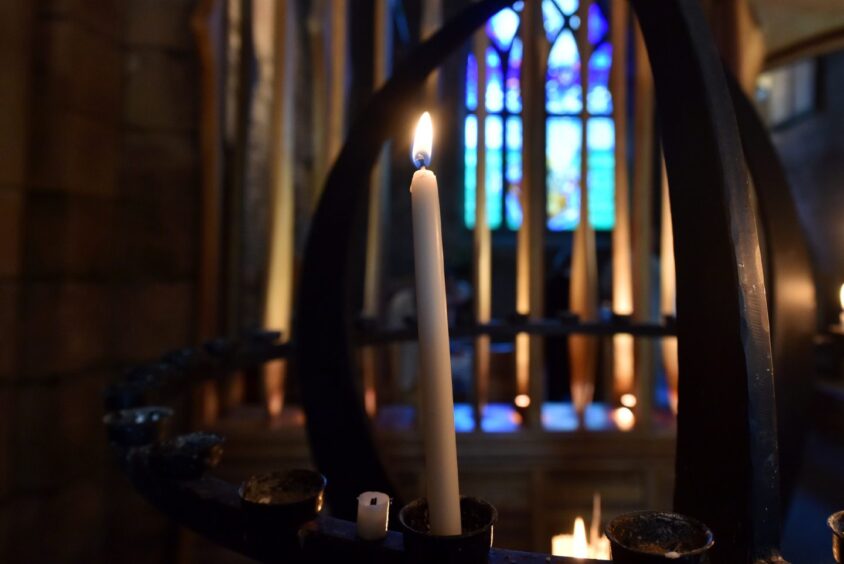A candle stick in the chapel