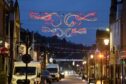Christmas lights are still on full display in Dingwall despite it being the middle of February. Image: 
Sandy McCook/DC Thomson