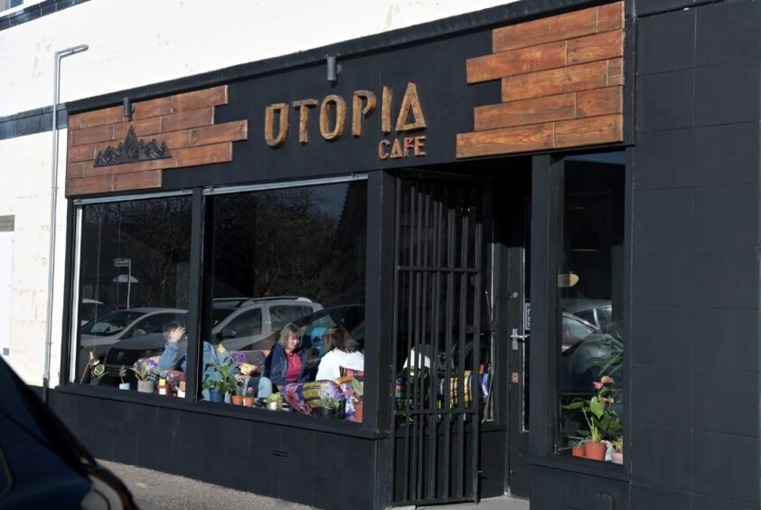 Exterior of Utopia Cafe in Inverness.