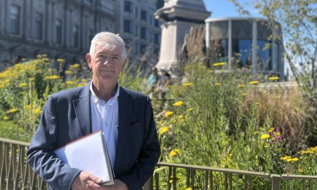 Richard Noble, of FG Burnett, next to Union Terrace Gardens in Aberdeen.