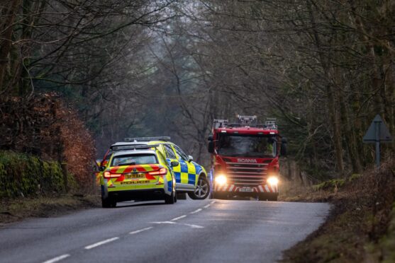Multiple emergency services vehicles were on the scene of a crash on the B9077 on Saturday. Image: JASPERIMAGE