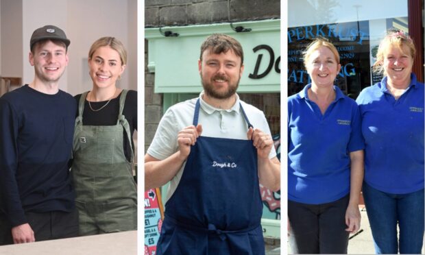 Jack Sim and Lauren Livingstone, owners of Mount coffee shop, Stuart McPhee, owner of Dough and CO and SIberia Bar, and Jackie Wilson and Sheila Petrie, owners of Upperkrust, speak about the boost Spectra gives businesses.