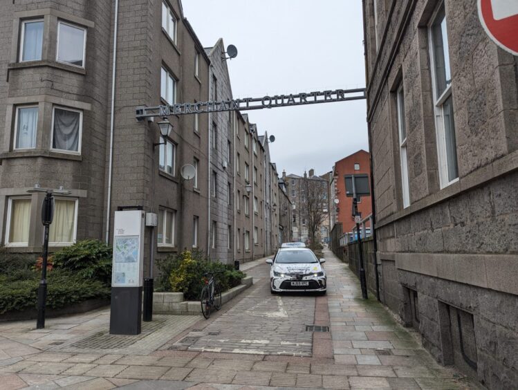 Carmelite Street could be rearranged as a shared pedestrian and cycling space as a "back road" route to the Granite Mile from Guild Street. Image: Alastair Gossip/DC Thomson