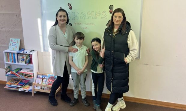 Aberdeen mums Beth Towsey and Dawn Robertson-Scott and their kids