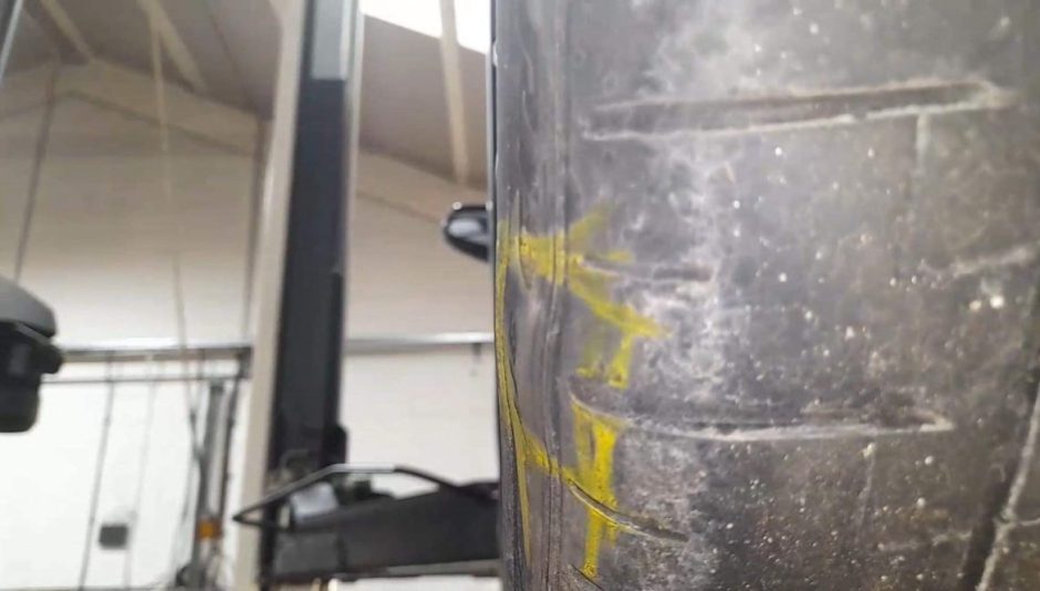 Damaged tyre