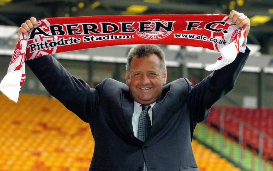 Jimmy Calderwood on his first day as Aberdeen manager. 