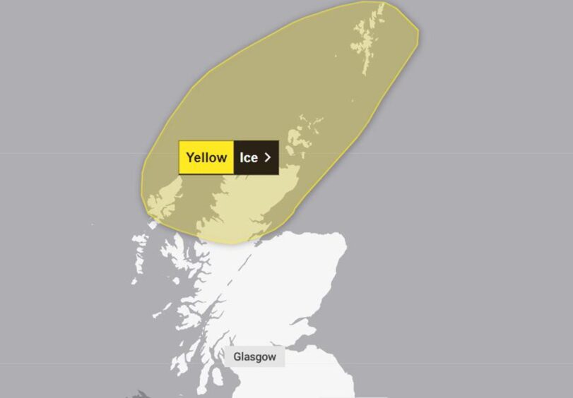 Met Office weather warning for ice.