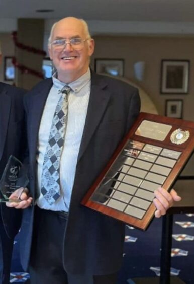 John Geddes, who retired as McDonald Ellon head greenkeeper, received two awards.