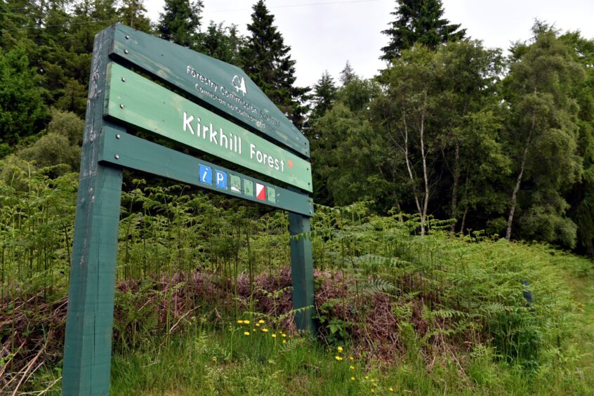 A sign for Kirkhill Forest, one of the best places to run in Aberdeen